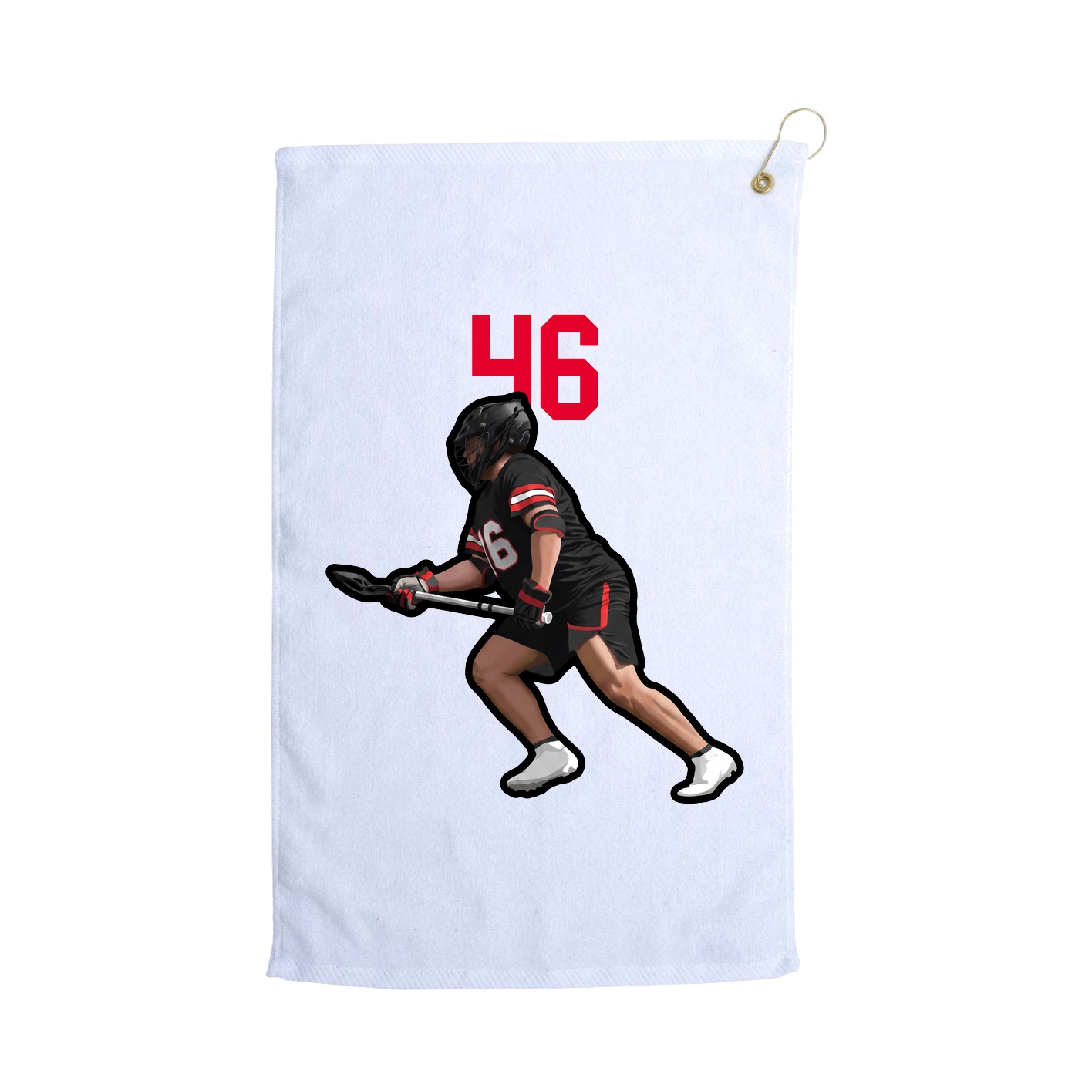 Golf Towel — Number Top in White