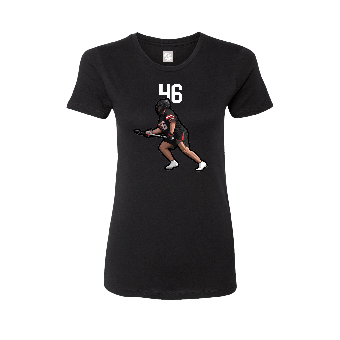 Fitted Women's Tee — Number Top in Black
