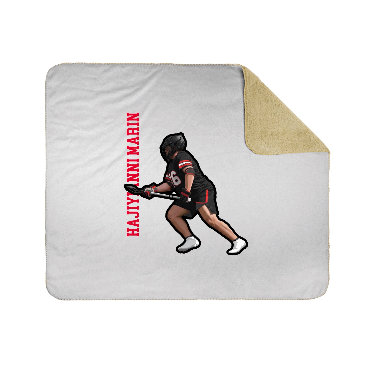 Throw Blanket — Name Vertical in White