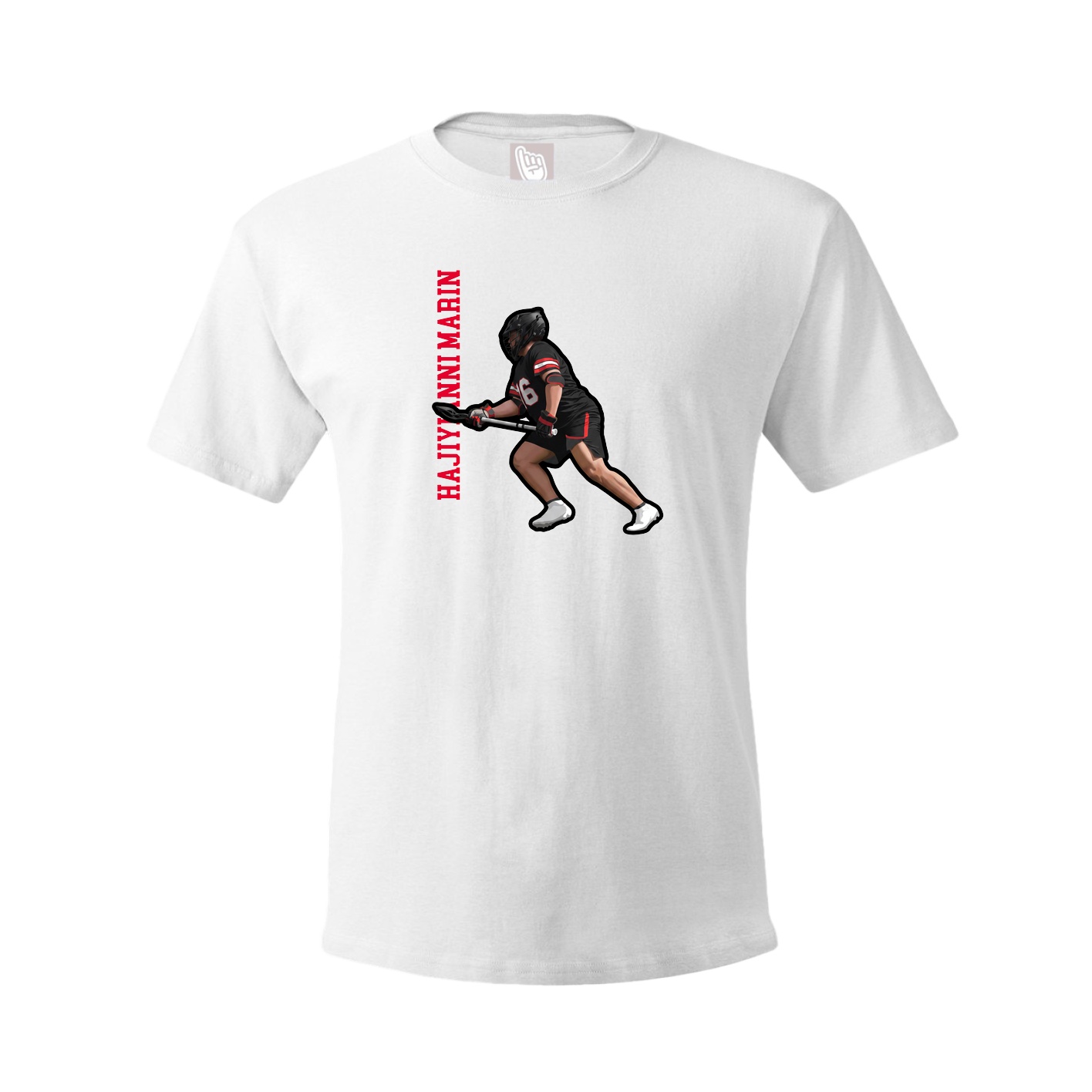 Youth Tee — Name Vertical in White
