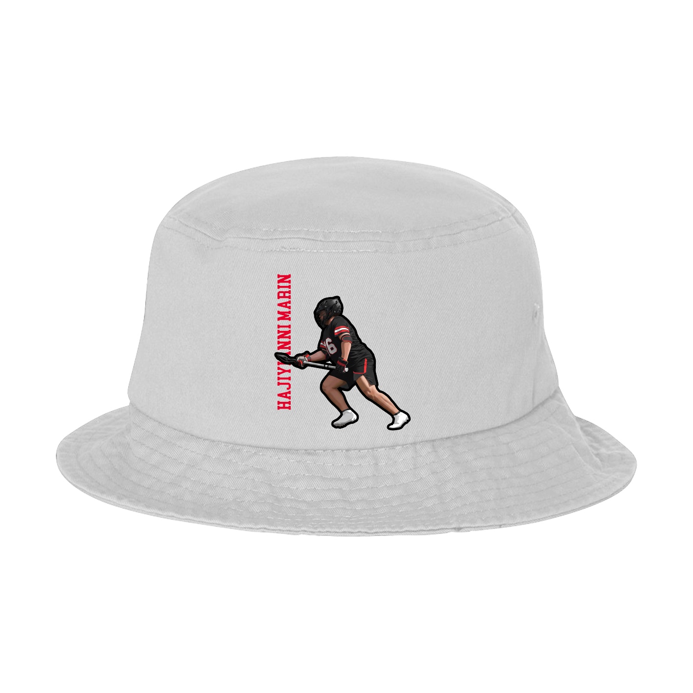 Bucket Cap — Name Vertical in White