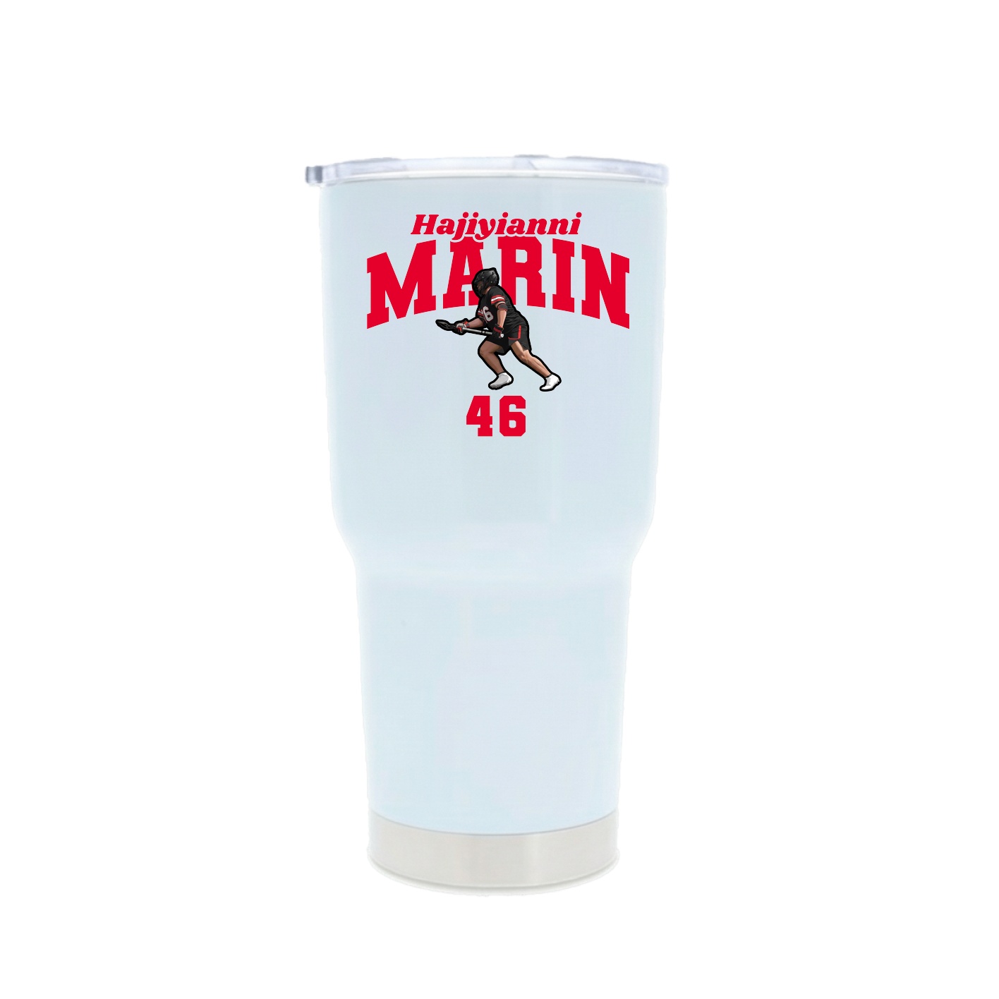 30oz Stainless Steel Tumbler — Signature Arch in White