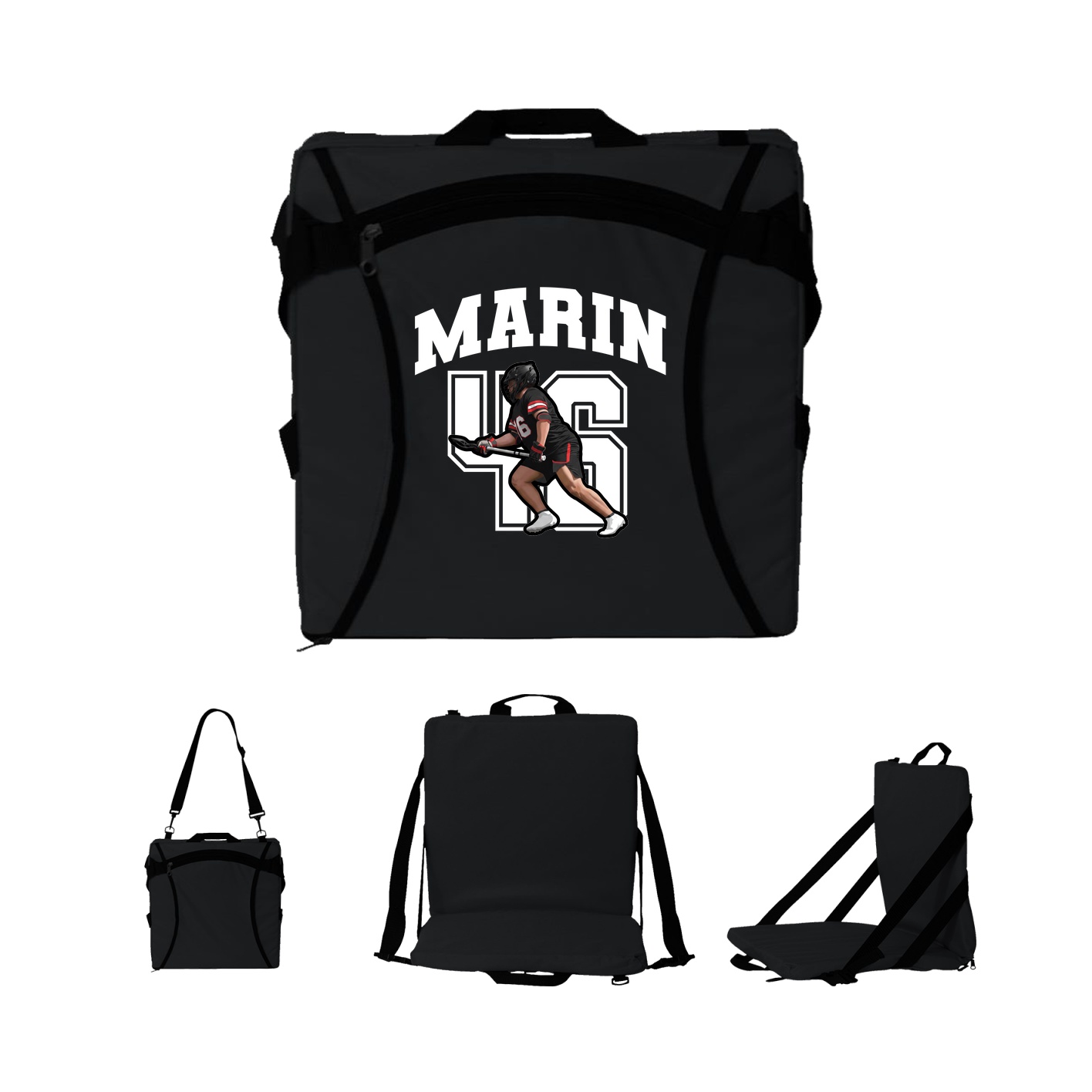 Folding Stadium Seat — Number in Black