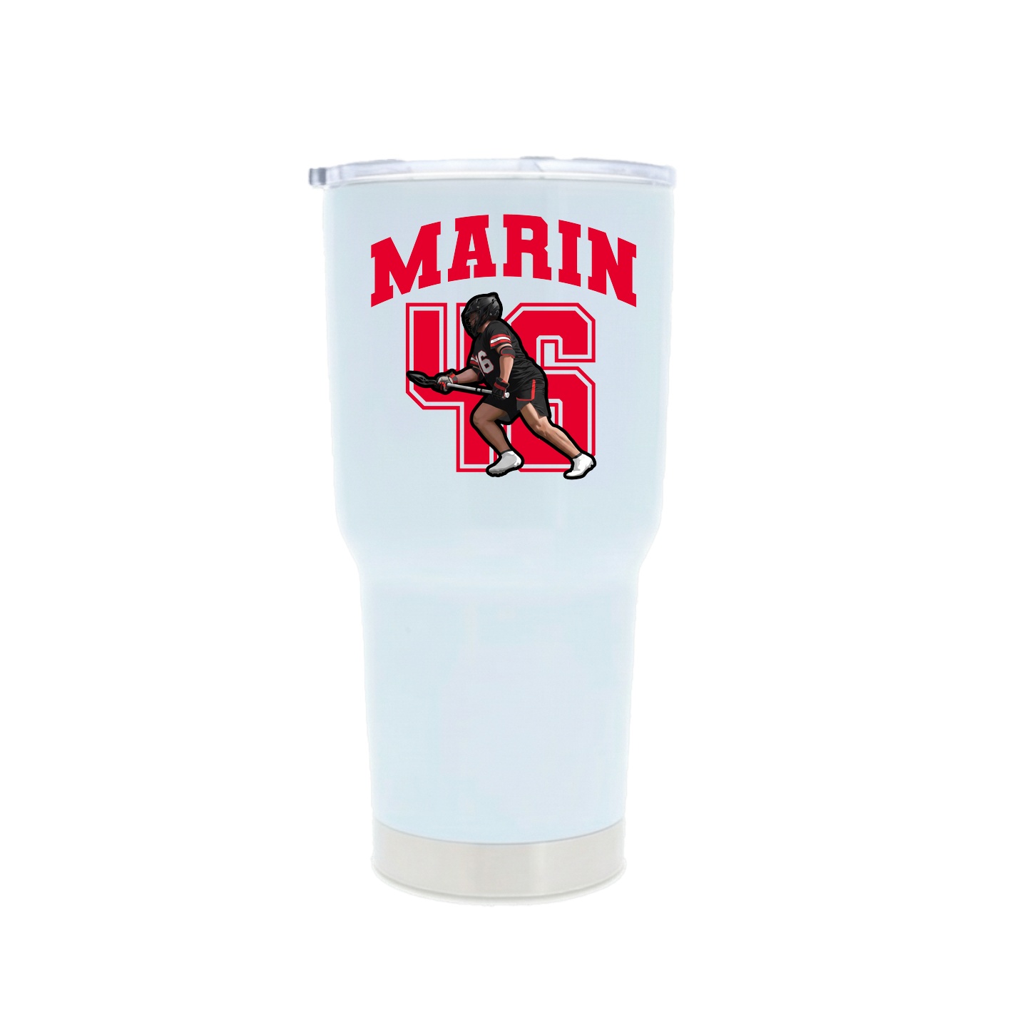30oz Stainless Steel Tumbler — Number in White