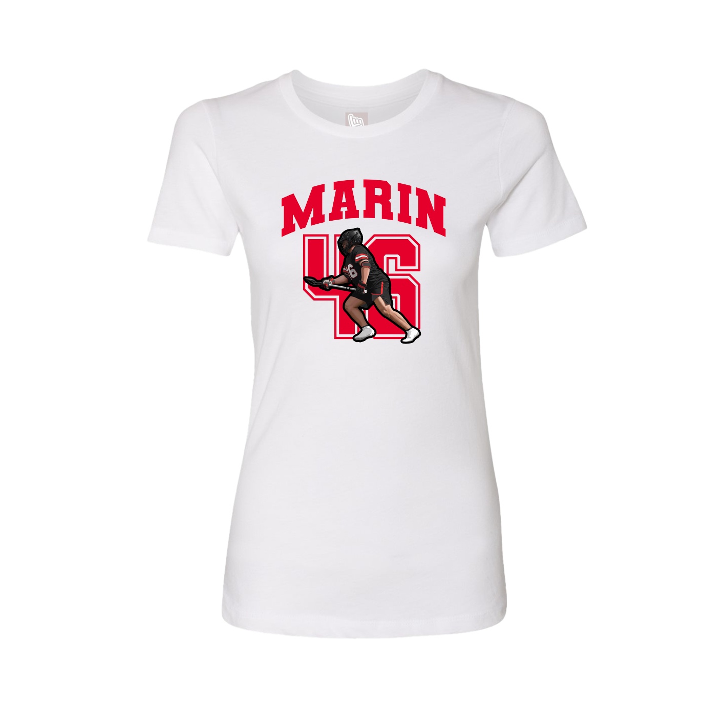 Fitted Women's Tee — Number in White