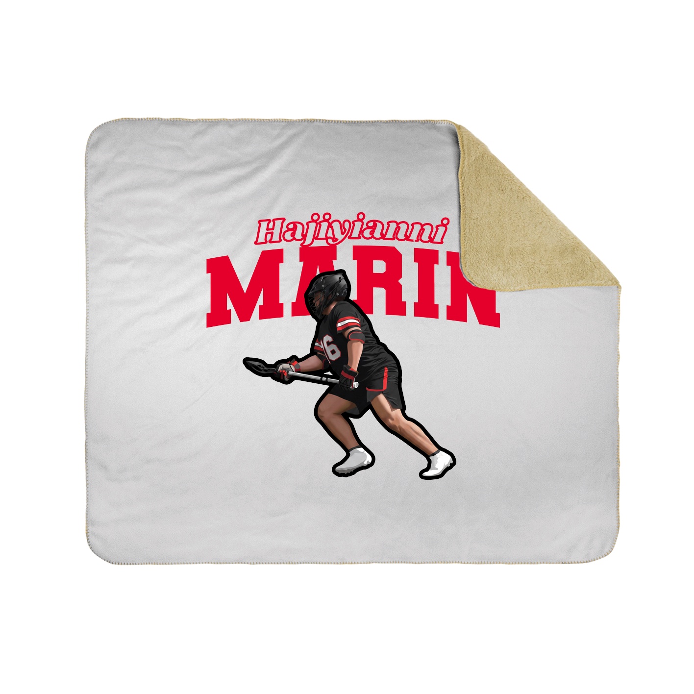 Throw Blanket — Name Arch in White