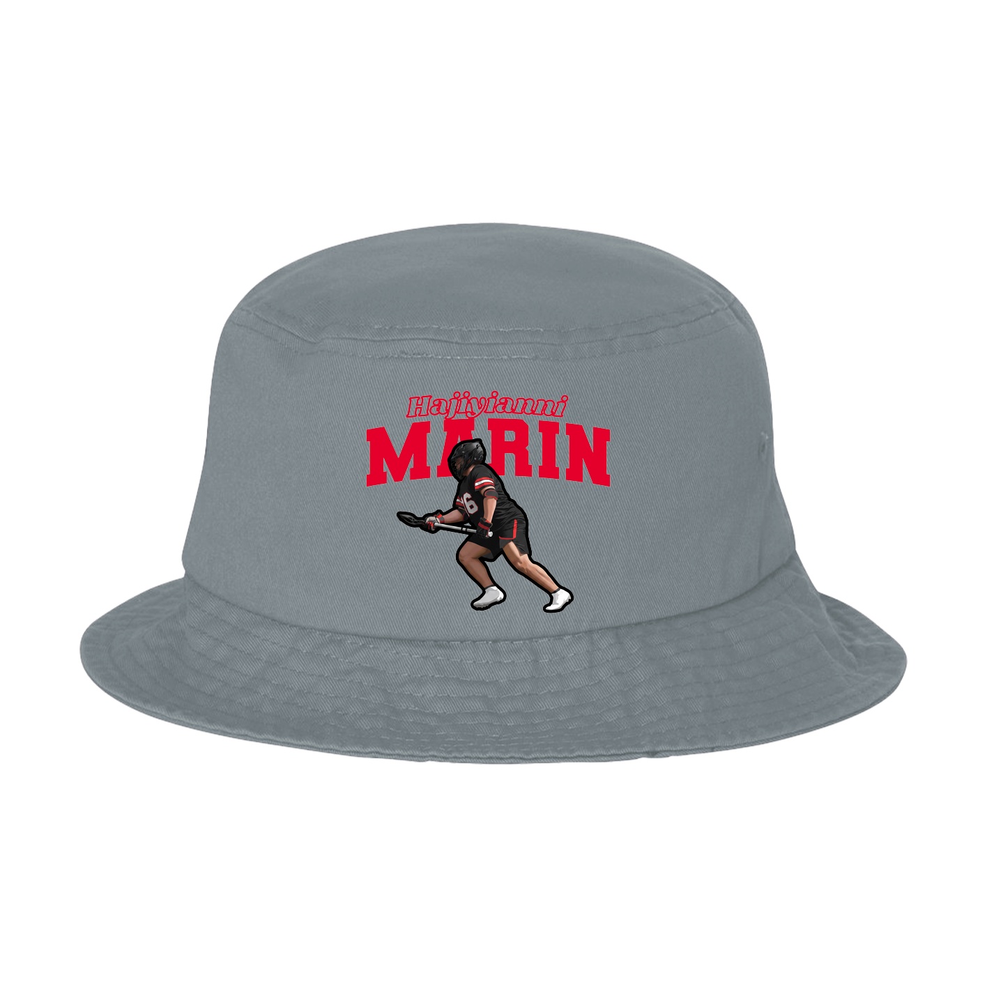 Bucket Cap — Name Arch in Grey