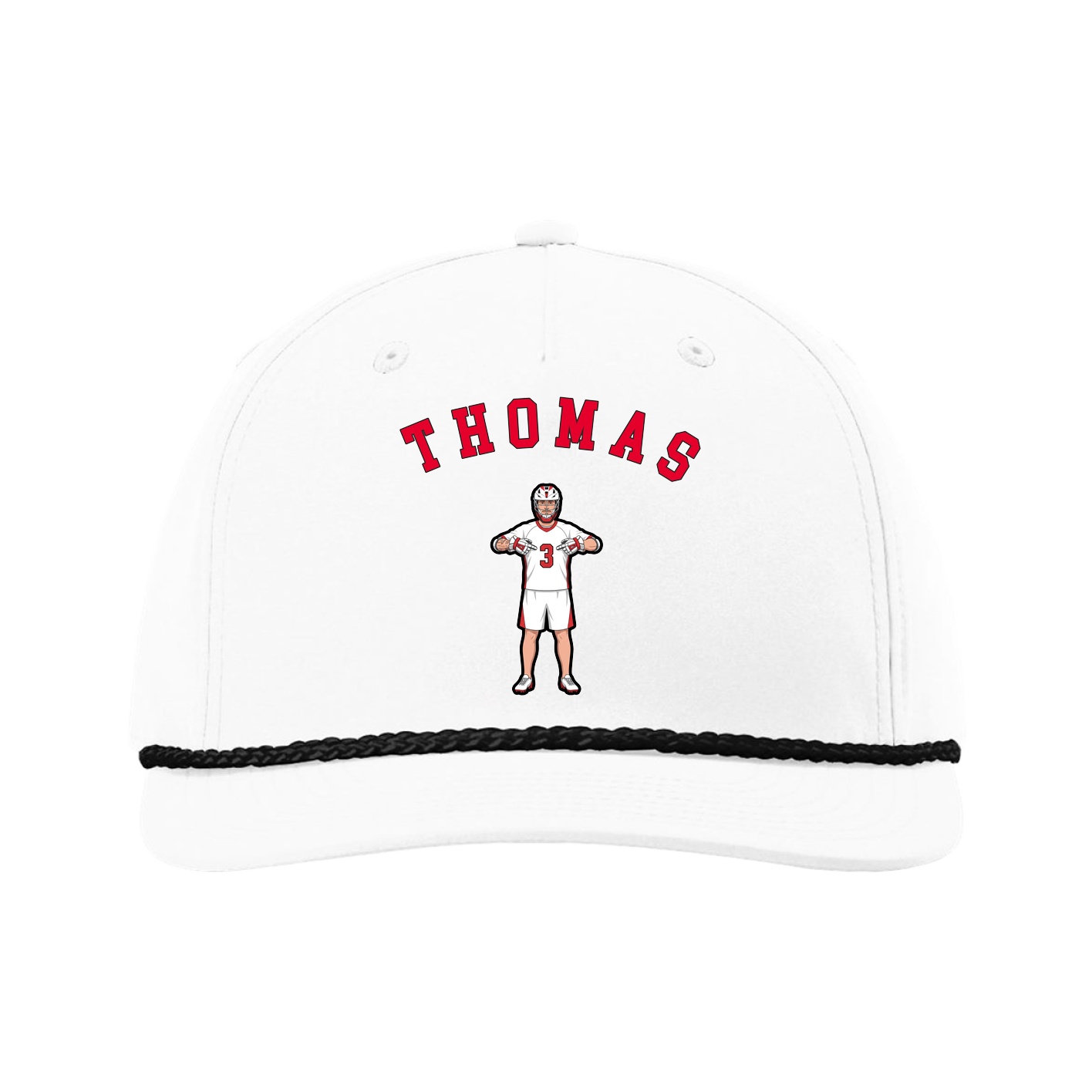 Five-Panel Classic Rope Cap — Shirsey Arch in White