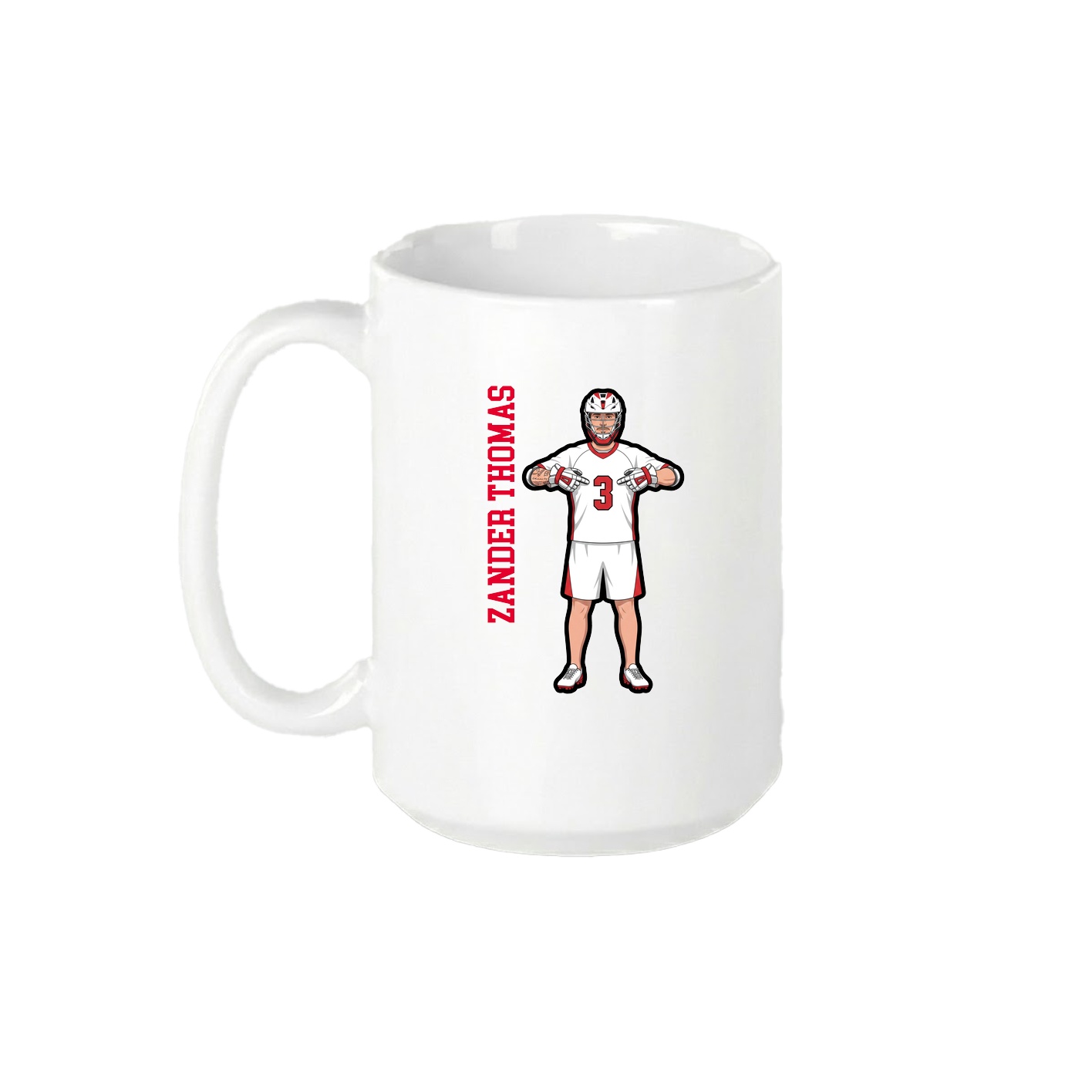 15oz Coffee Mug — Name Vertical in White