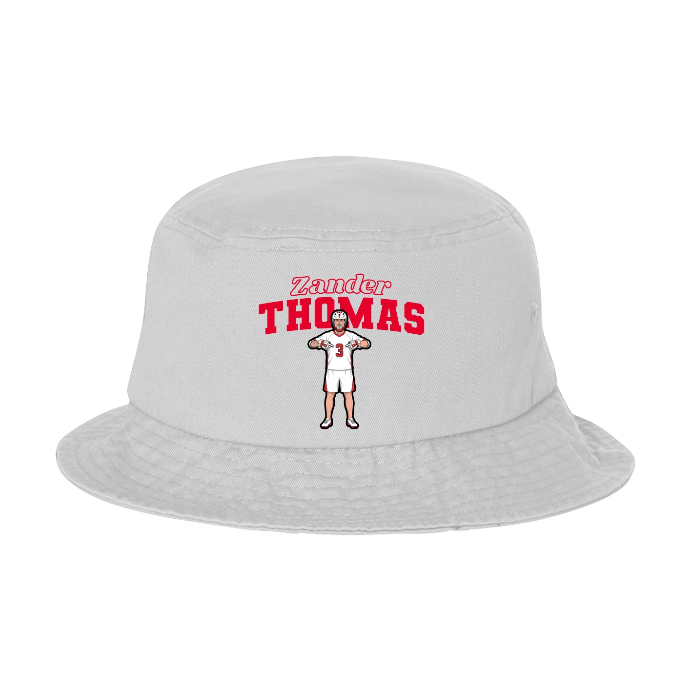 Bucket Cap — Name Arch in White
