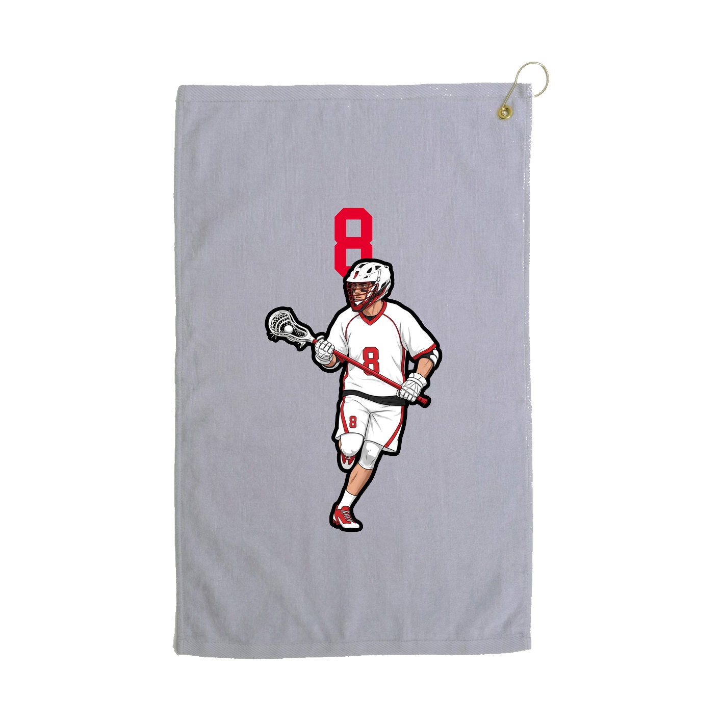 Golf Towel — Number Top in Grey