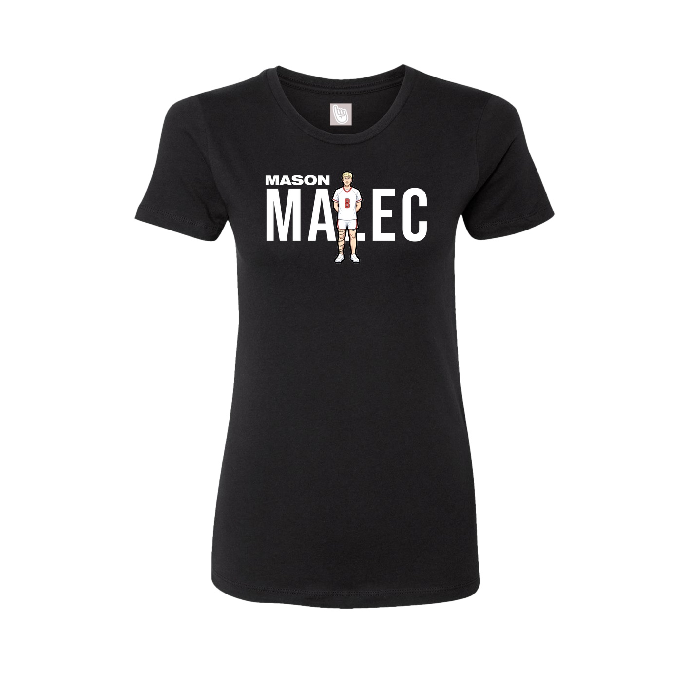 Fitted Women's Tee — Player Name in Black