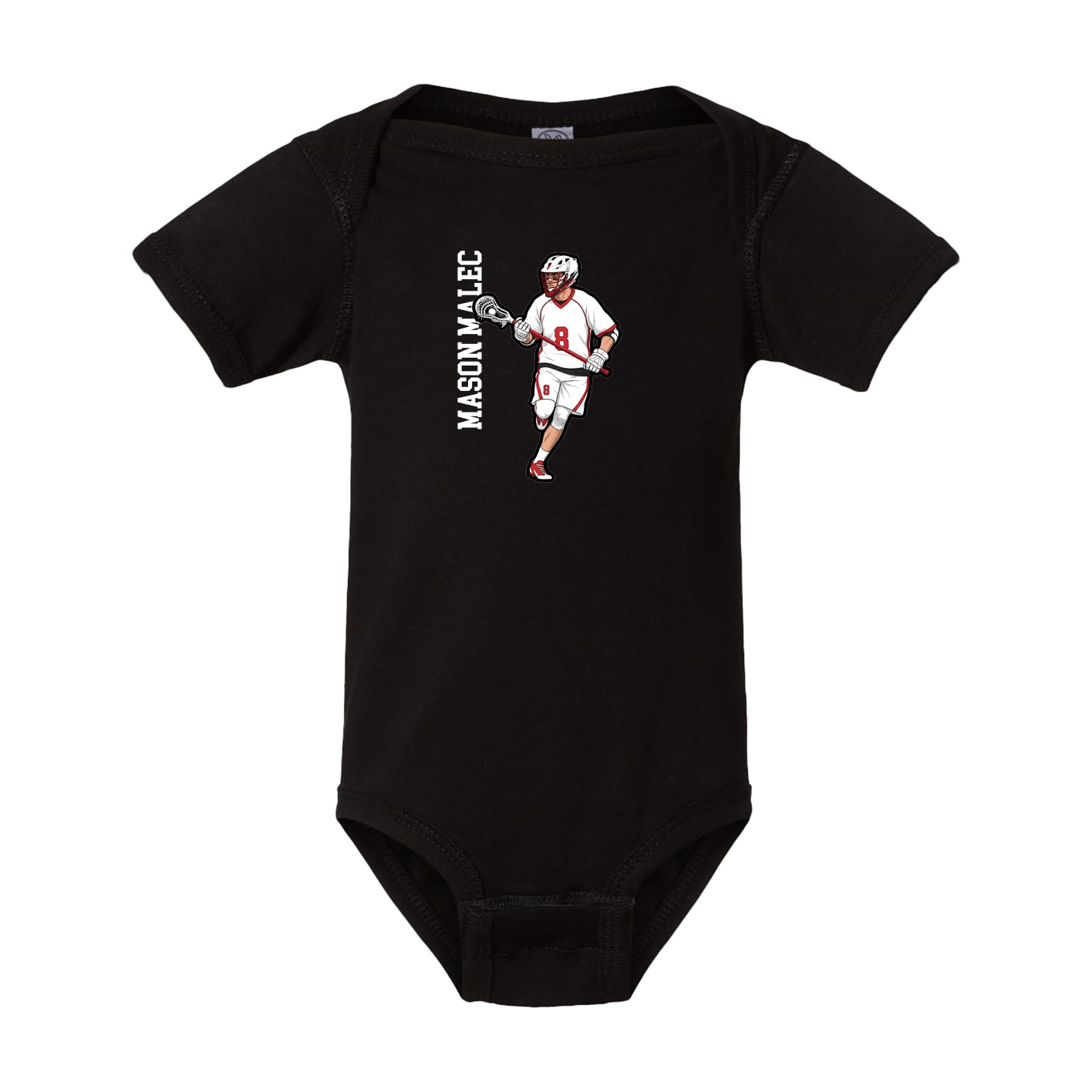 Baby Onesie — Name Vertical in Black