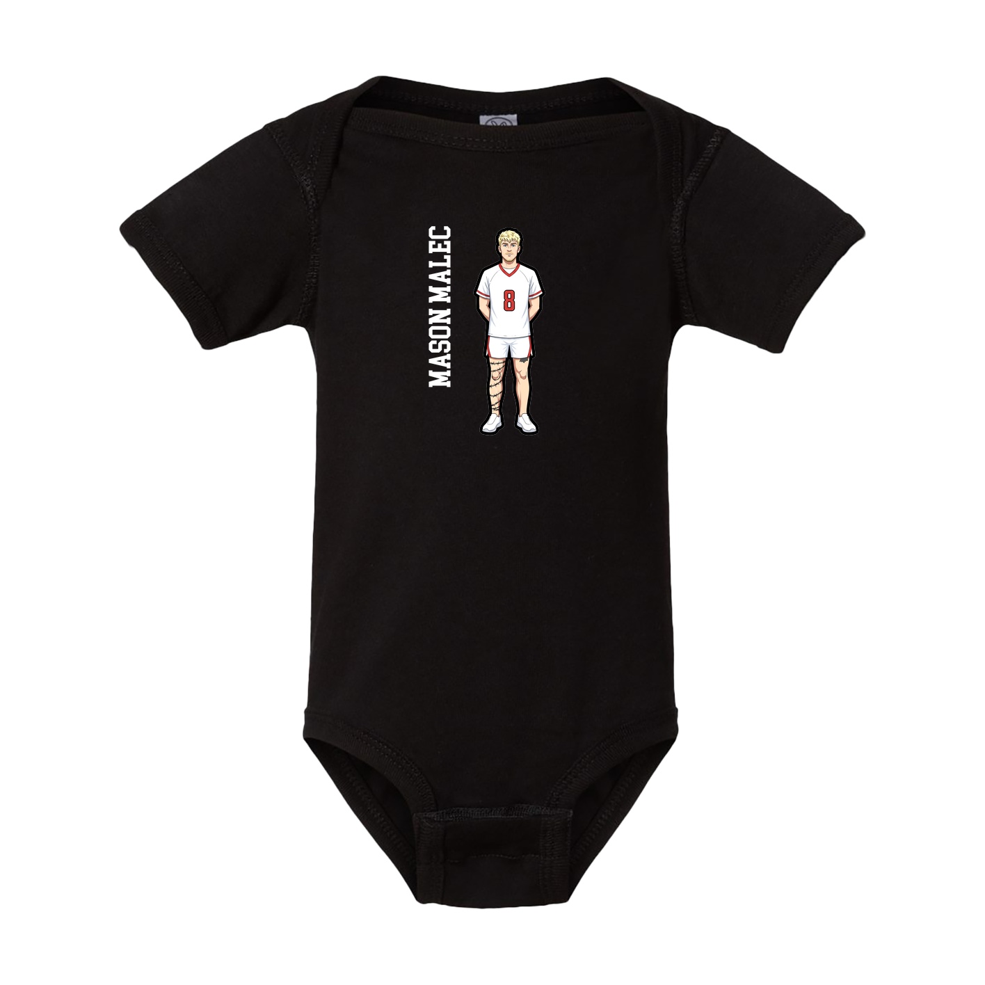 Baby Onesie — Name Vertical in Black