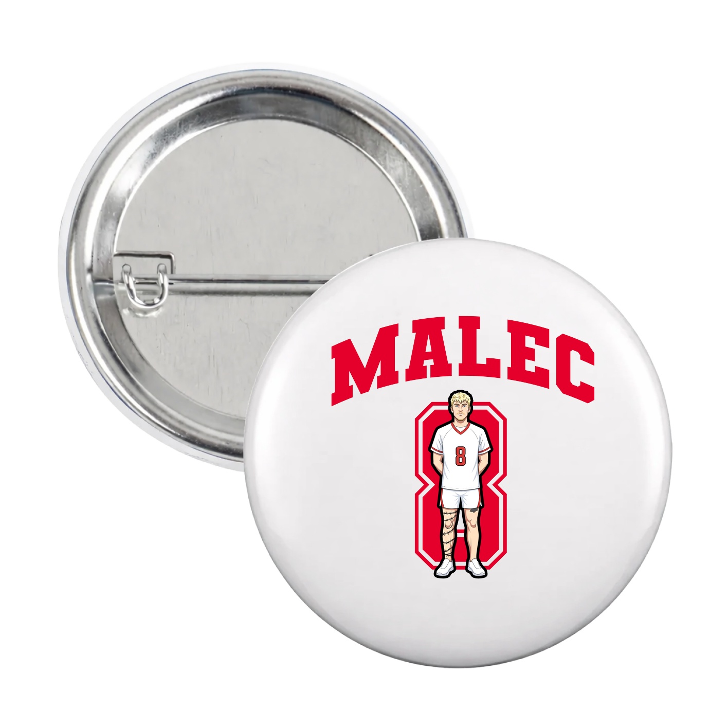 Game Day Button — Number in White