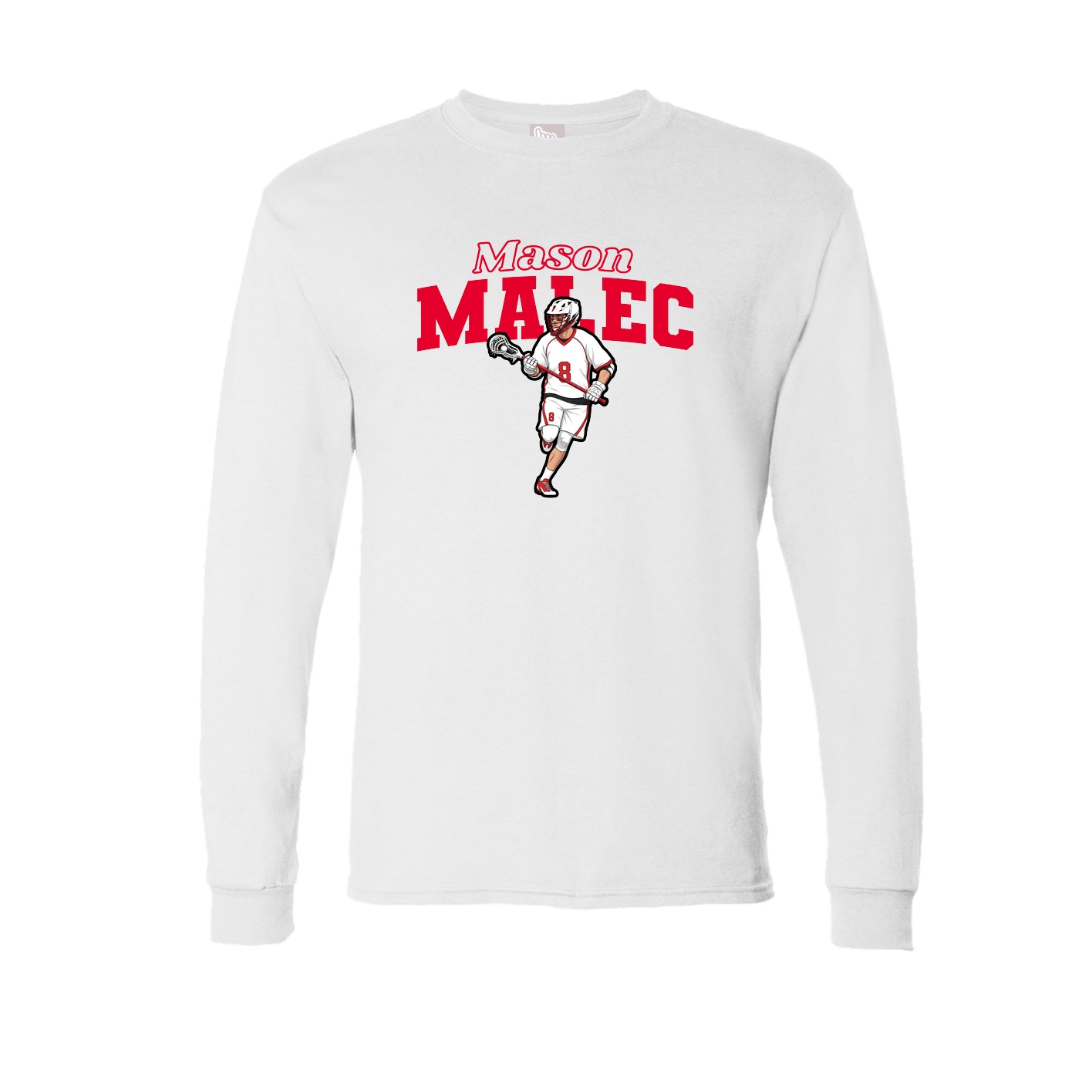 Long Sleeve Tee — Name Arch in White