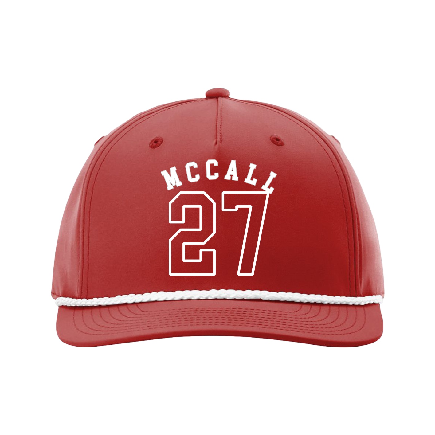 Five-Panel Classic Rope Cap — Shirsey Arch in Red