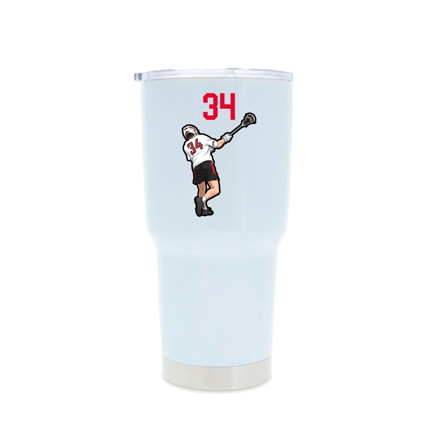 30oz Stainless Steel Tumbler — Number Top in White