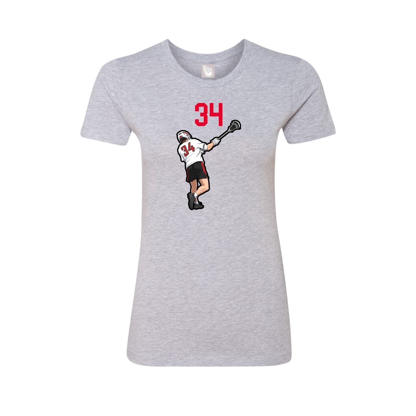Fitted Women's Tee — Number Top in Grey