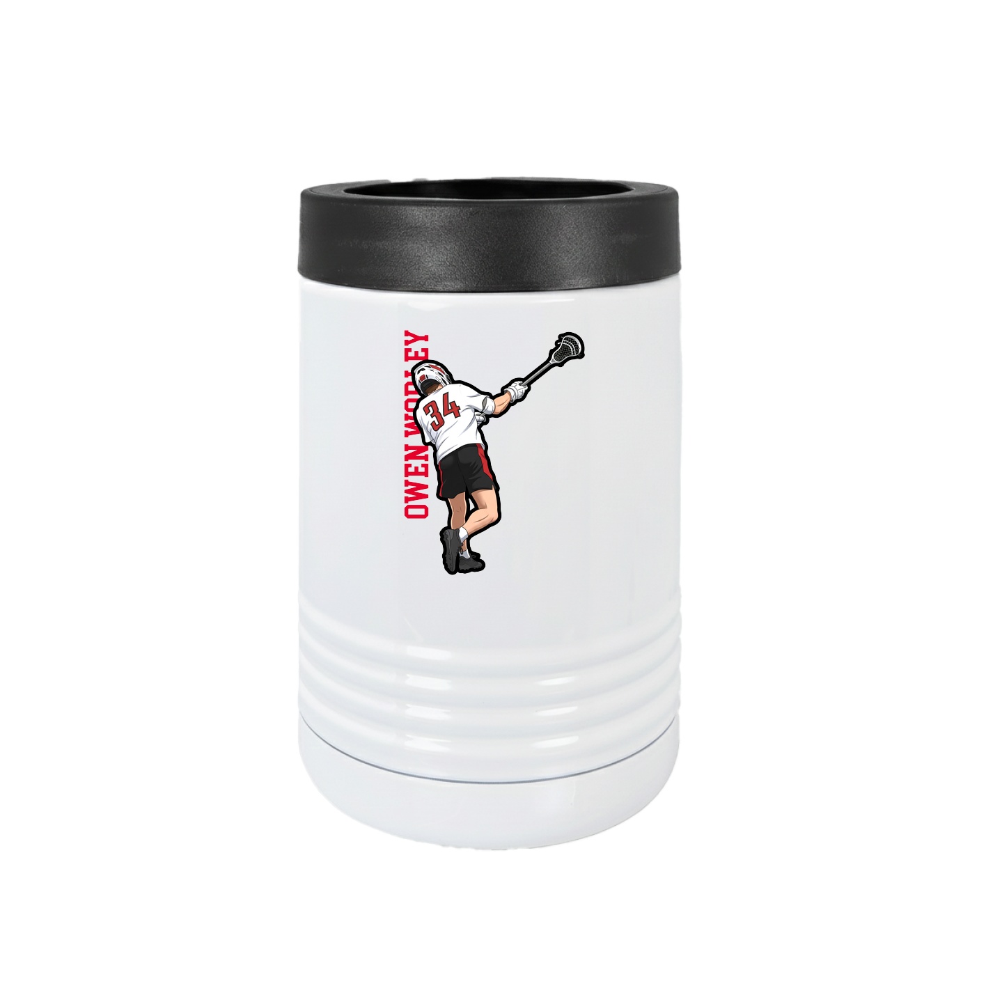 Beverage Holder — Name Vertical in White