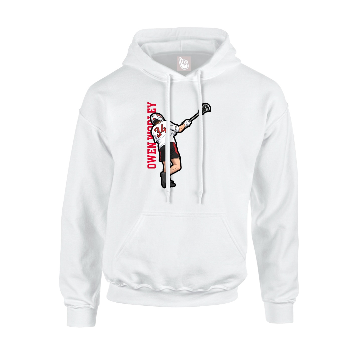 Hoodie — Name Vertical in White