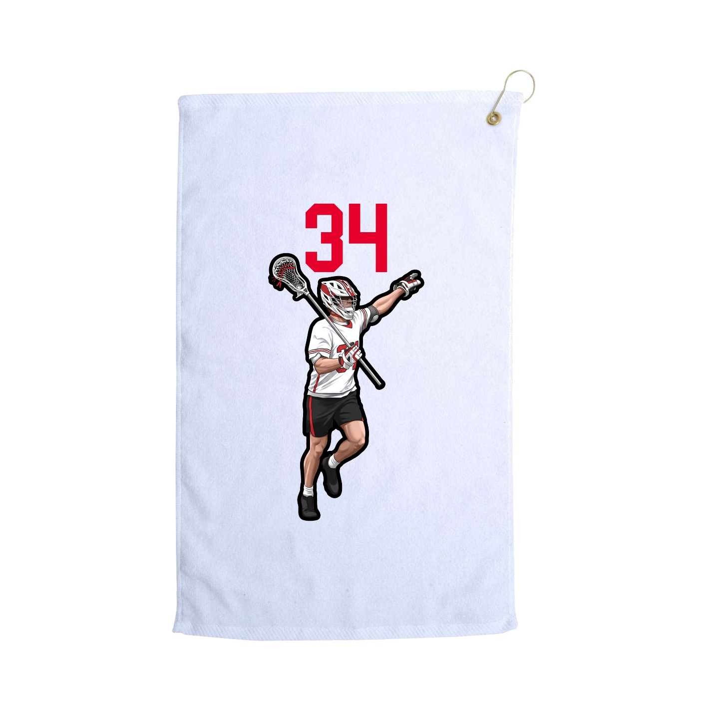Golf Towel — Number Top in White