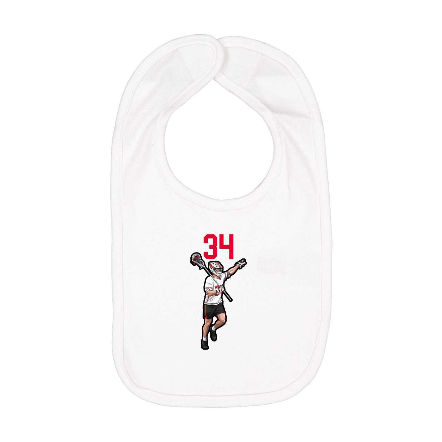 Infant Bib — Number Top in White