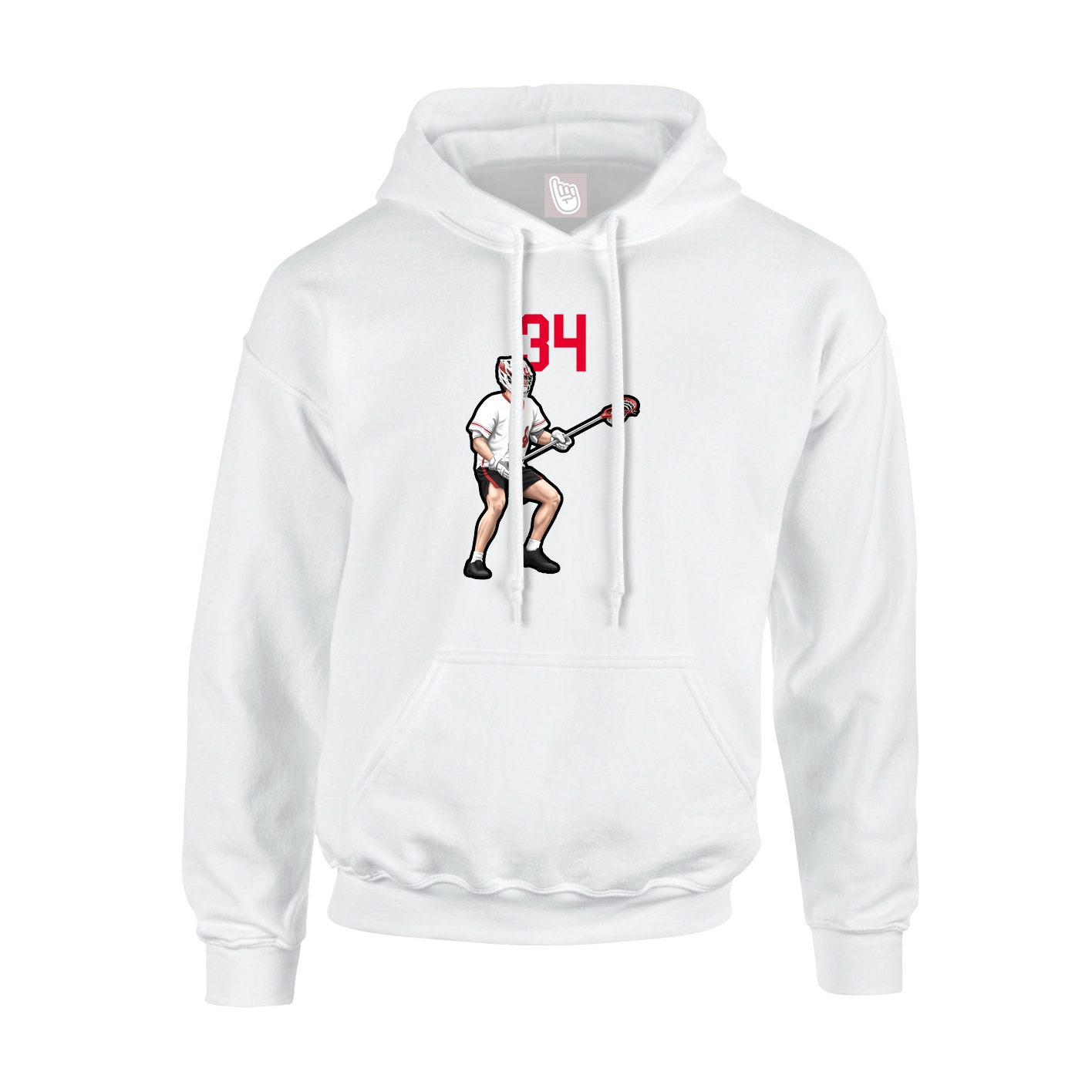 Youth Hoodie — Number Top in White