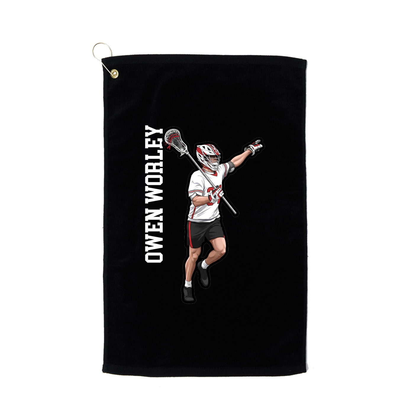 Golf Towel — Name Vertical in Black