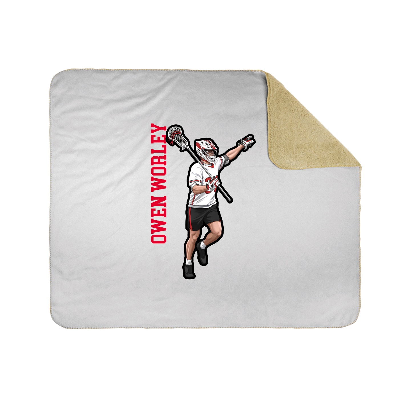 Throw Blanket — Name Vertical in White