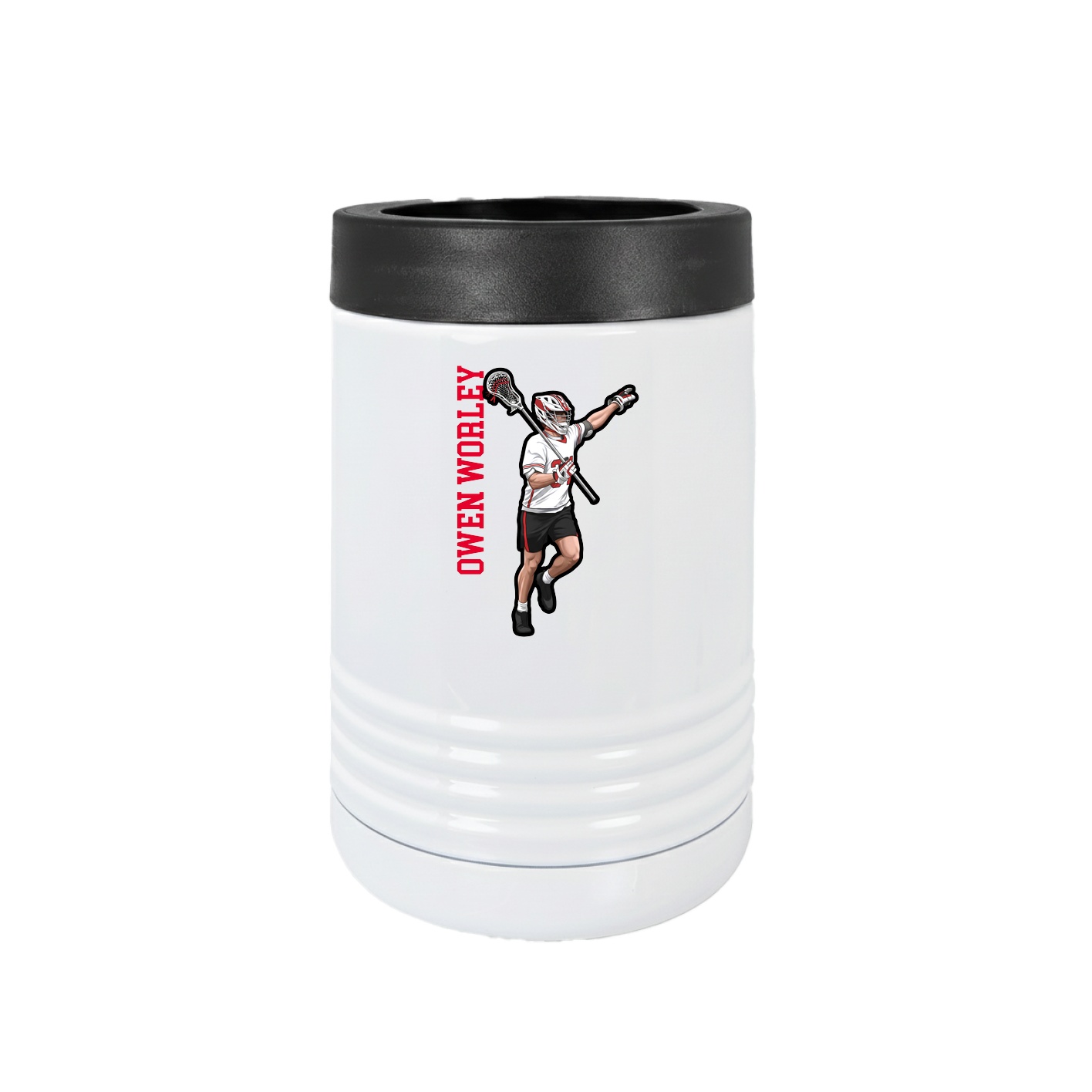 Beverage Holder — Name Vertical in White
