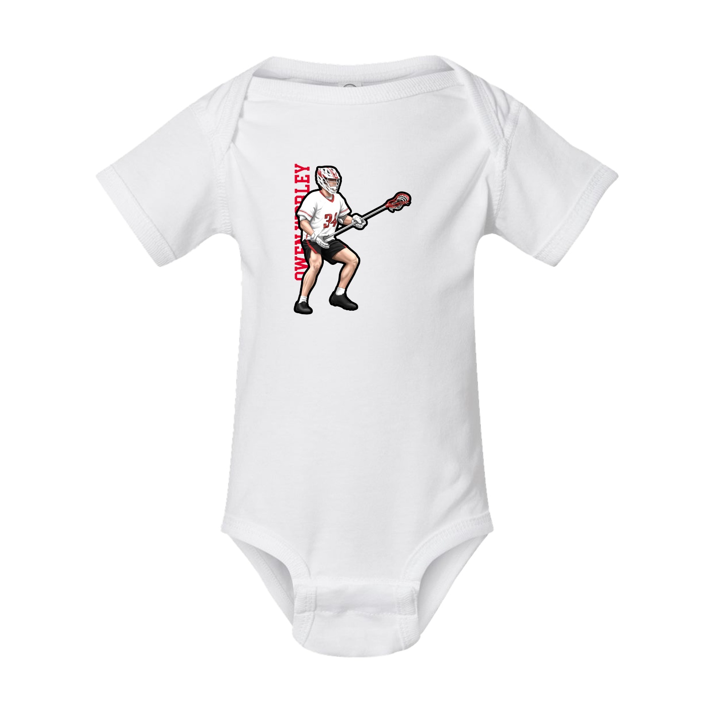 Baby Onesie — Name Vertical in White