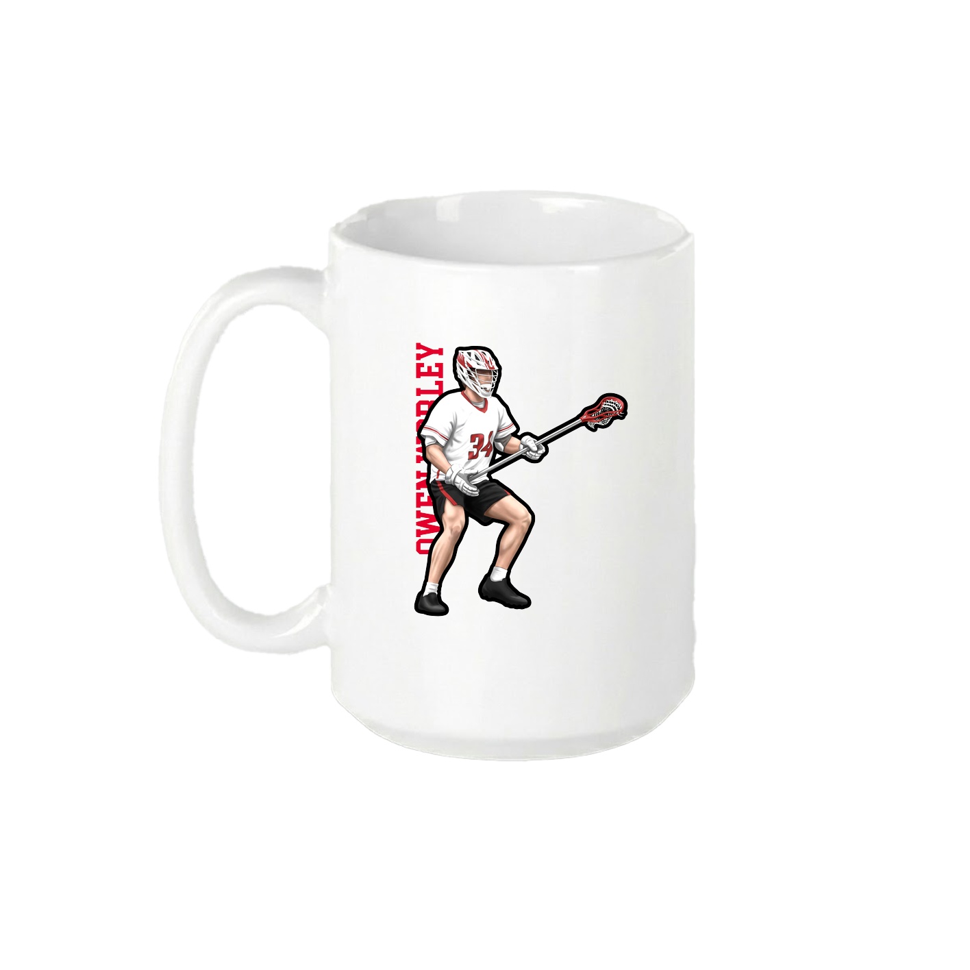 15oz Coffee Mug — Name Vertical in White