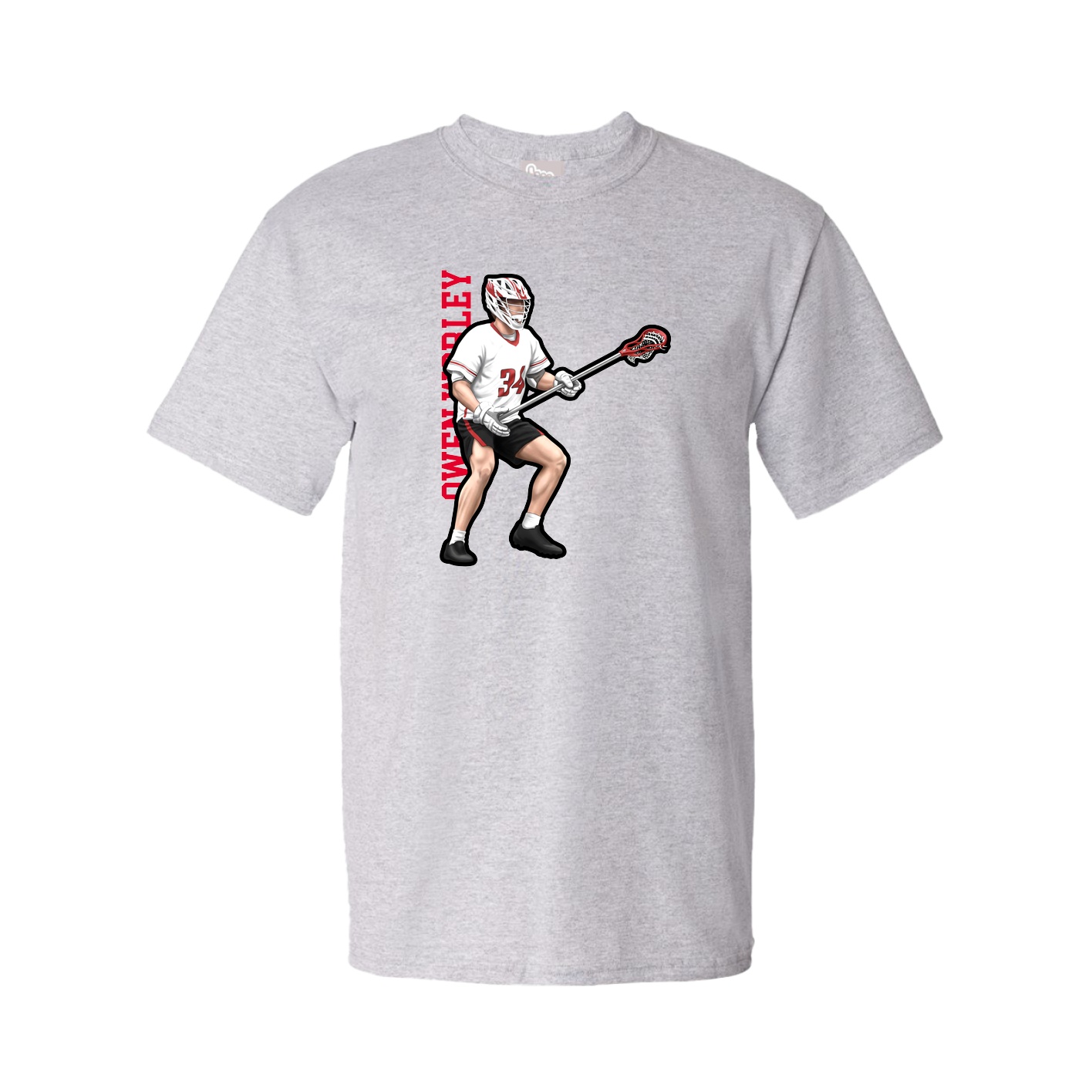 Tee — Name Vertical in Grey