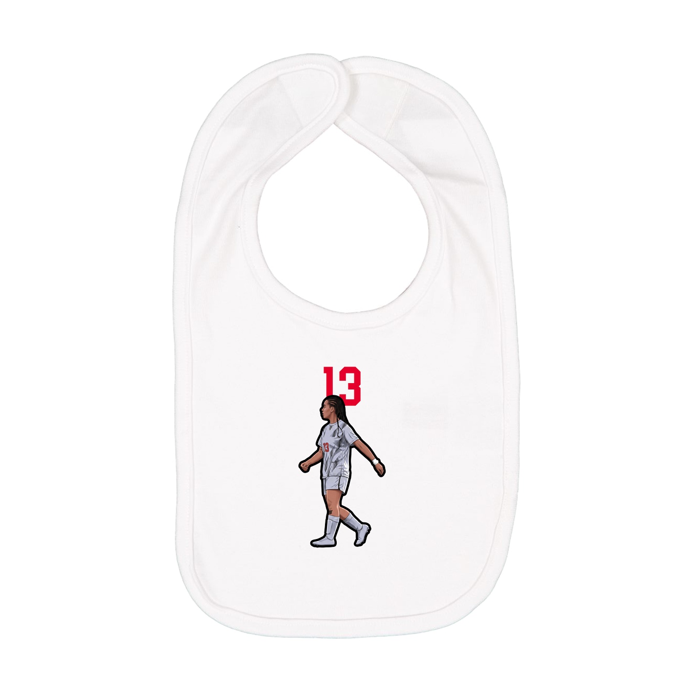Infant Bib — Number Top in White