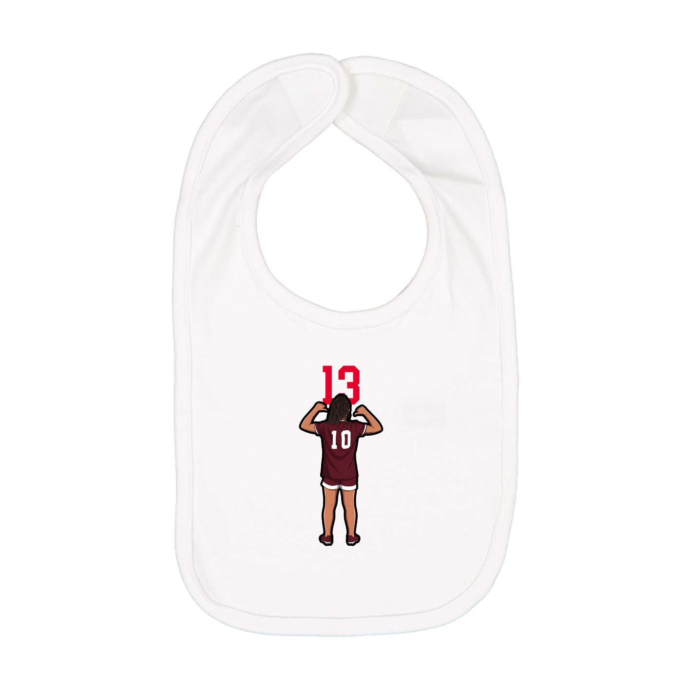 Infant Bib — Number Top in White