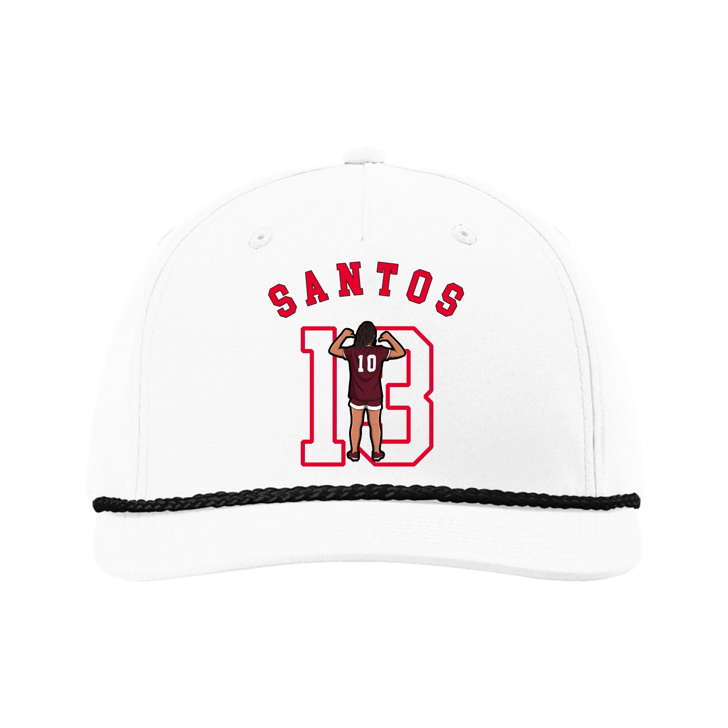 Five-Panel Classic Rope Cap — Shirsey Arch in White