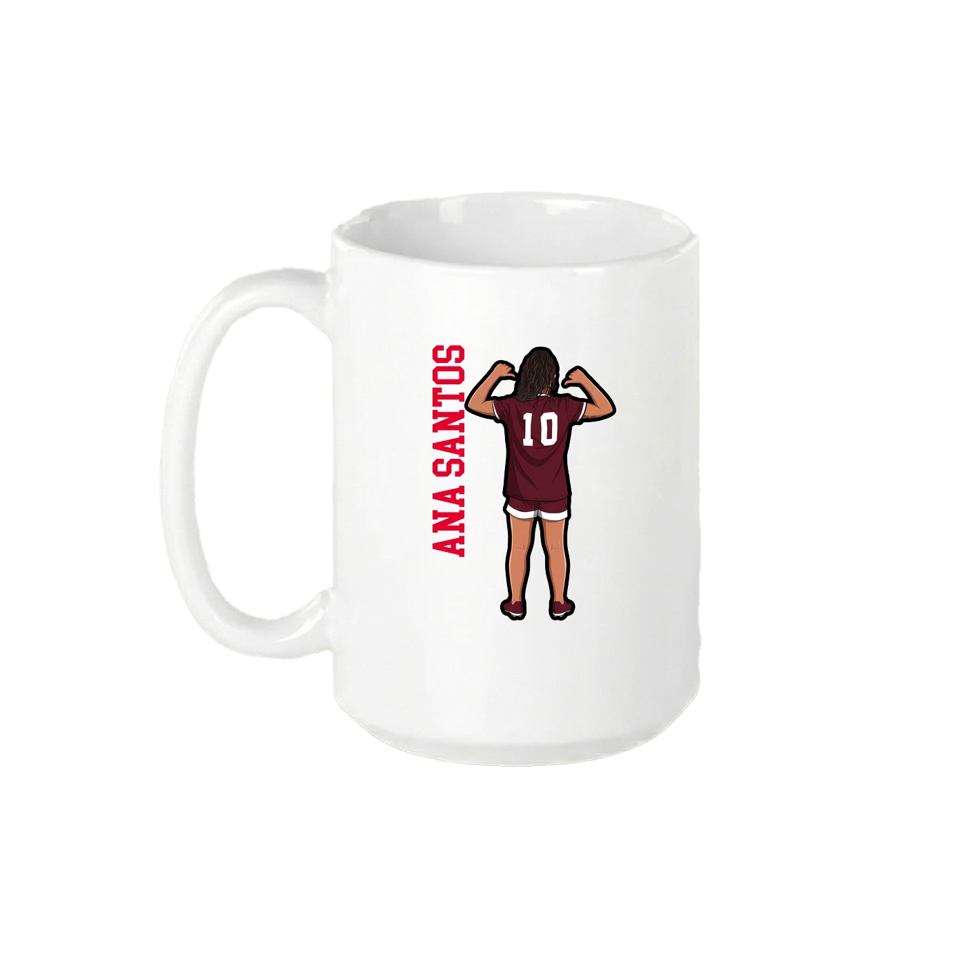 15oz Coffee Mug — Name Vertical in White