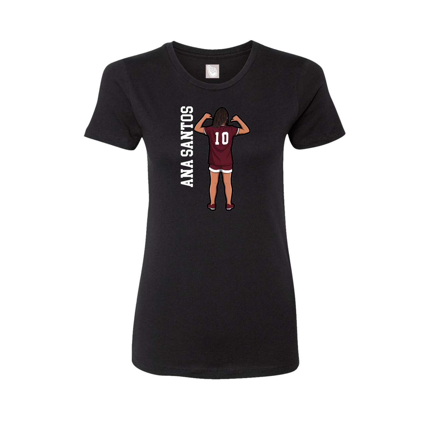 Womens Tee — Name Vertical in Black