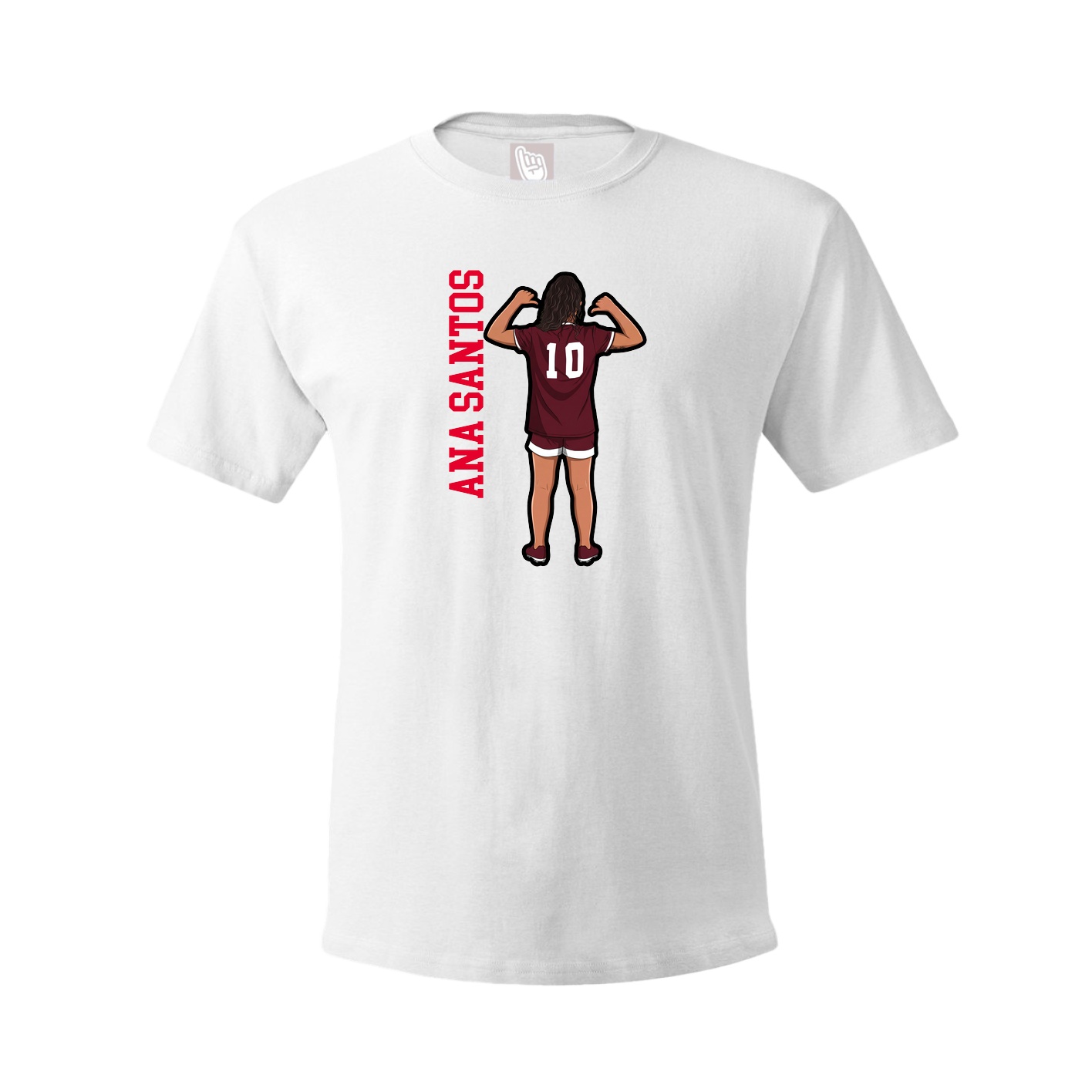 Youth Tee — Name Vertical in White