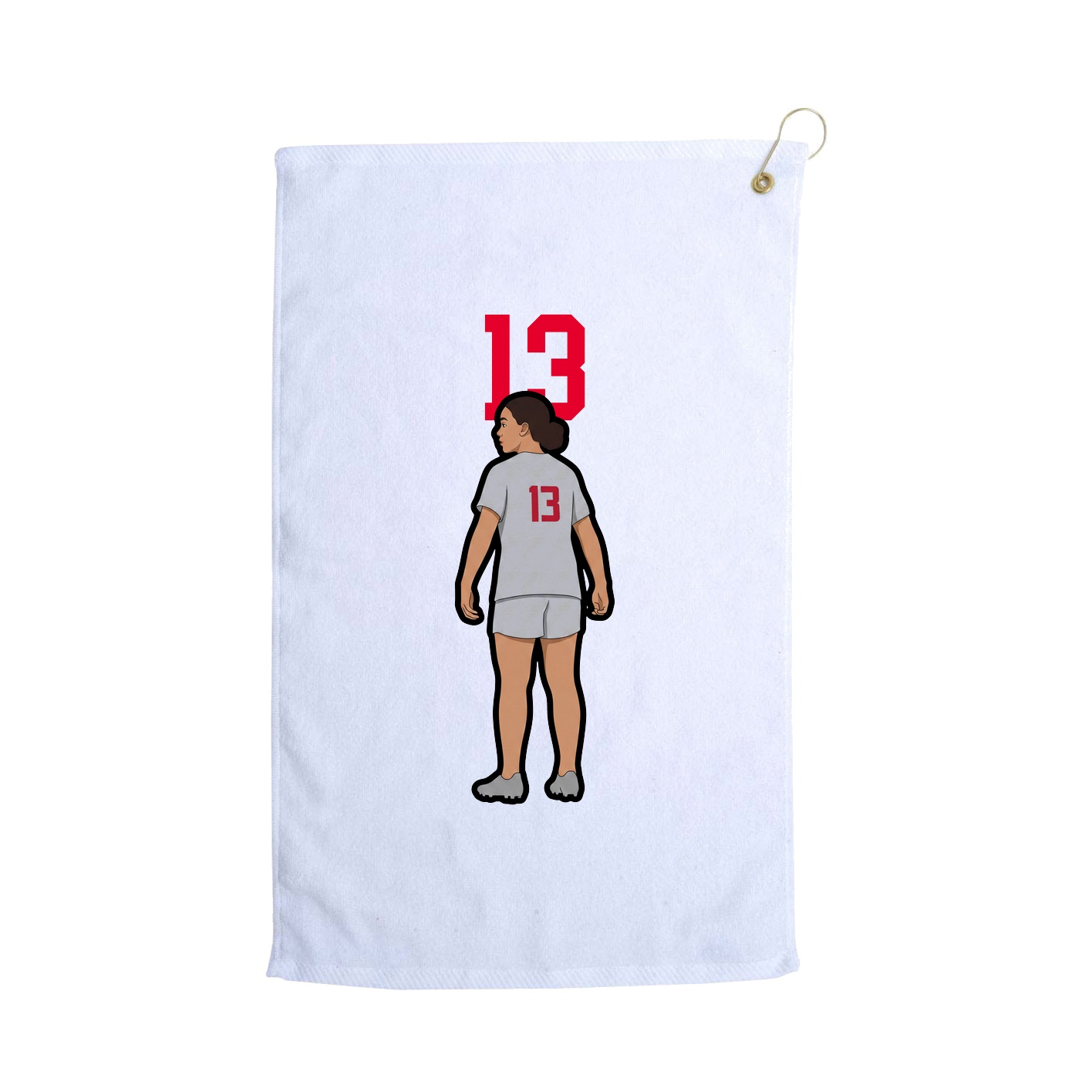 Golf Towel — Number Top in White
