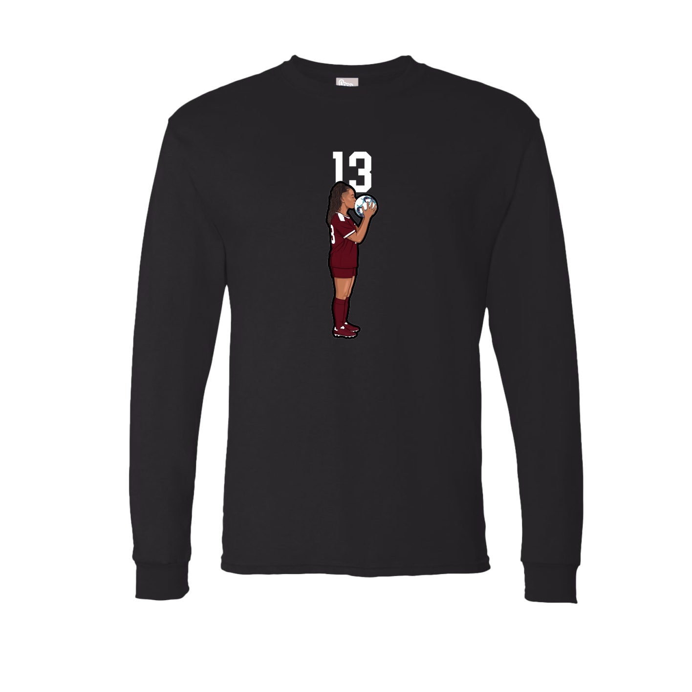 Long Sleeve Tee — Number Top in Black