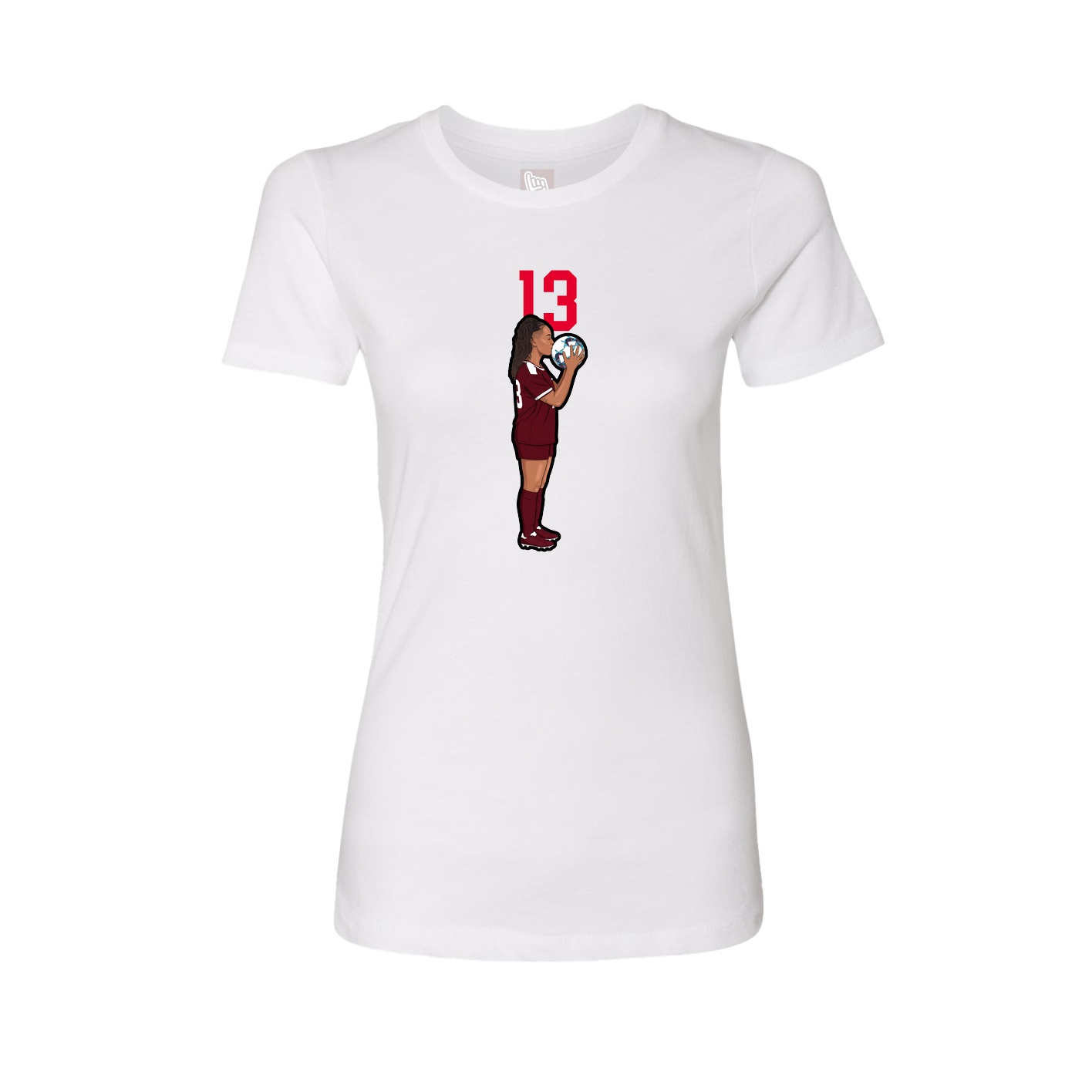 Womens Tee — Number Top in White