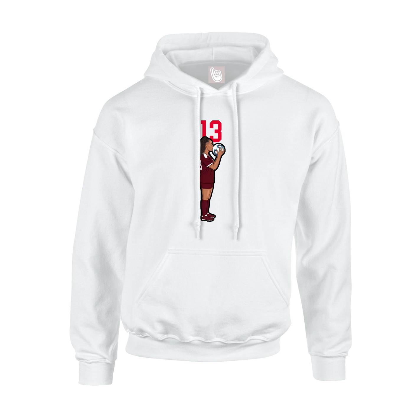 Hoodie — Number Top in White