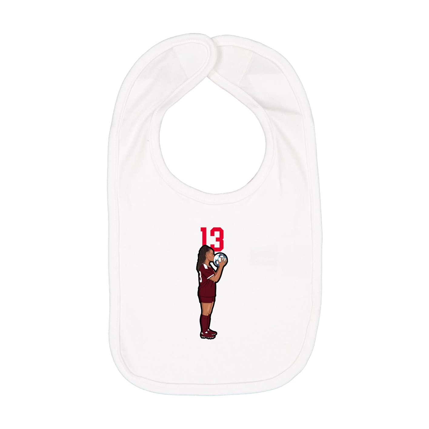 Infant Bib — Number Top in White