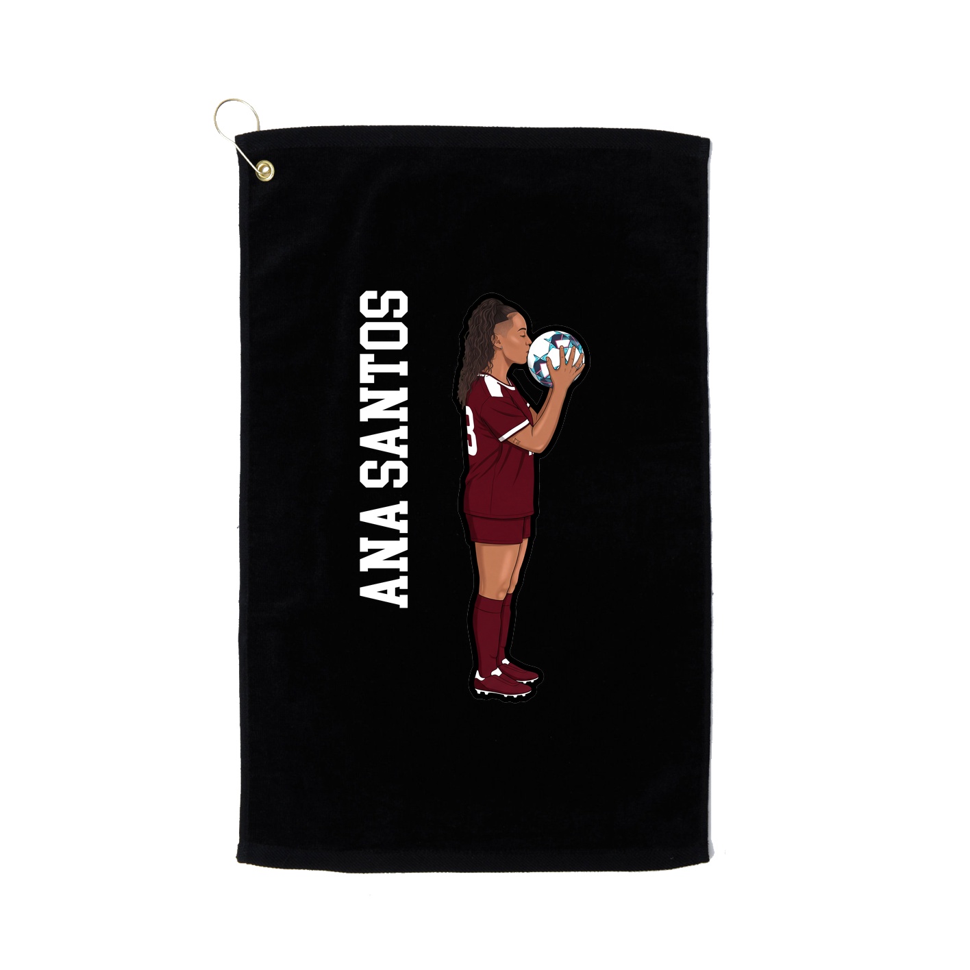 Golf Towel — Name Vertical in Black