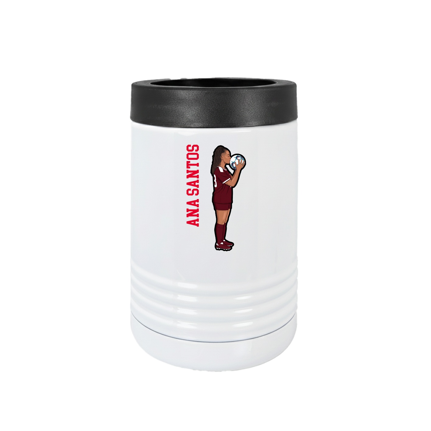 Beverage Holder — Name Vertical in White