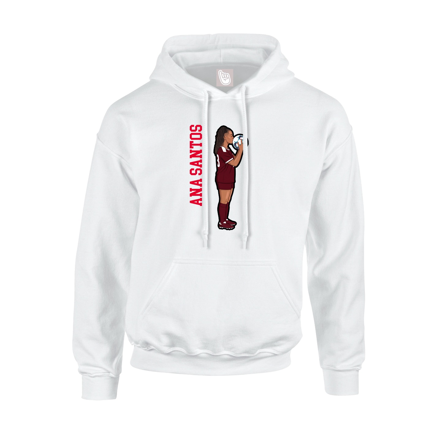 Hoodie — Name Vertical in White