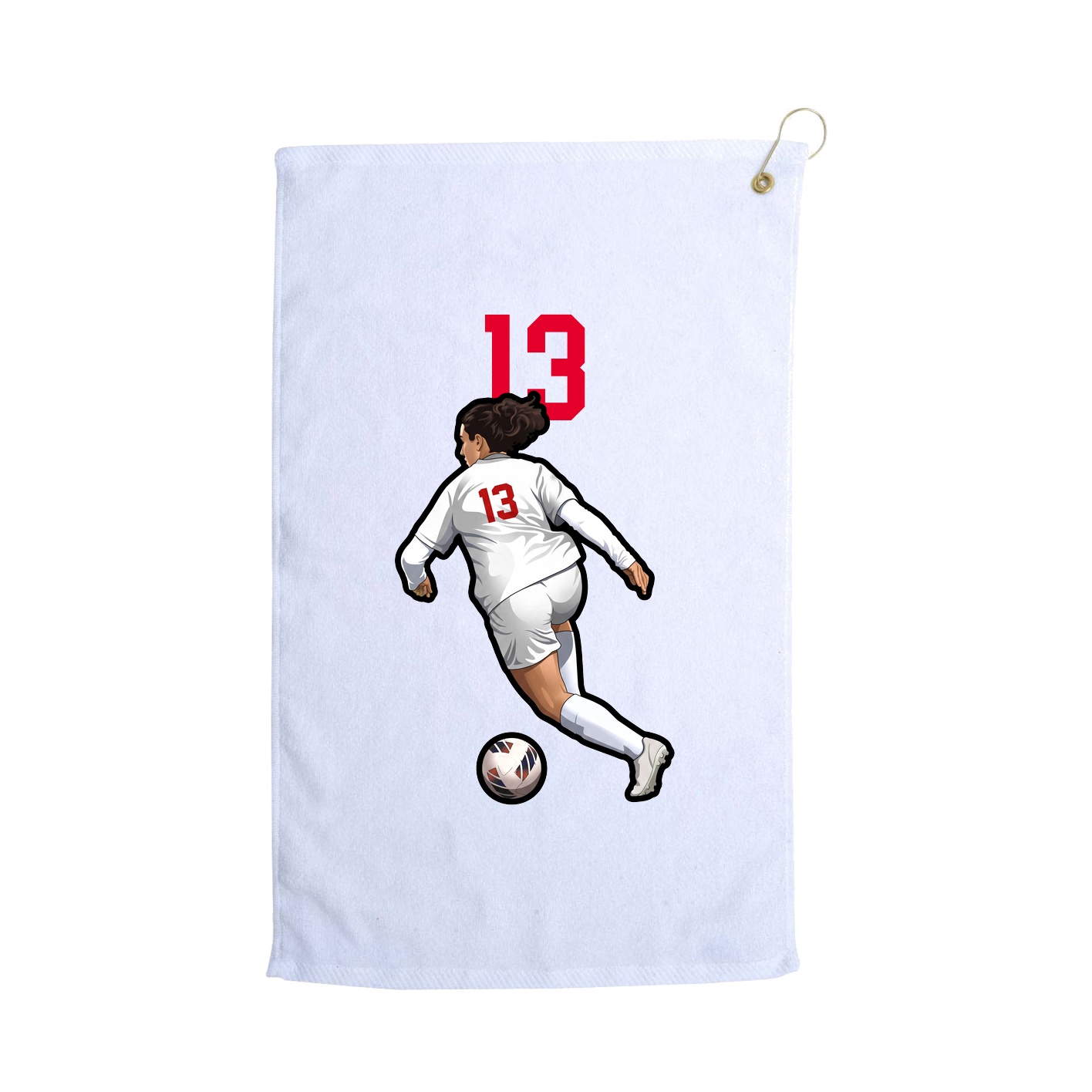 Golf Towel — Number Top in White