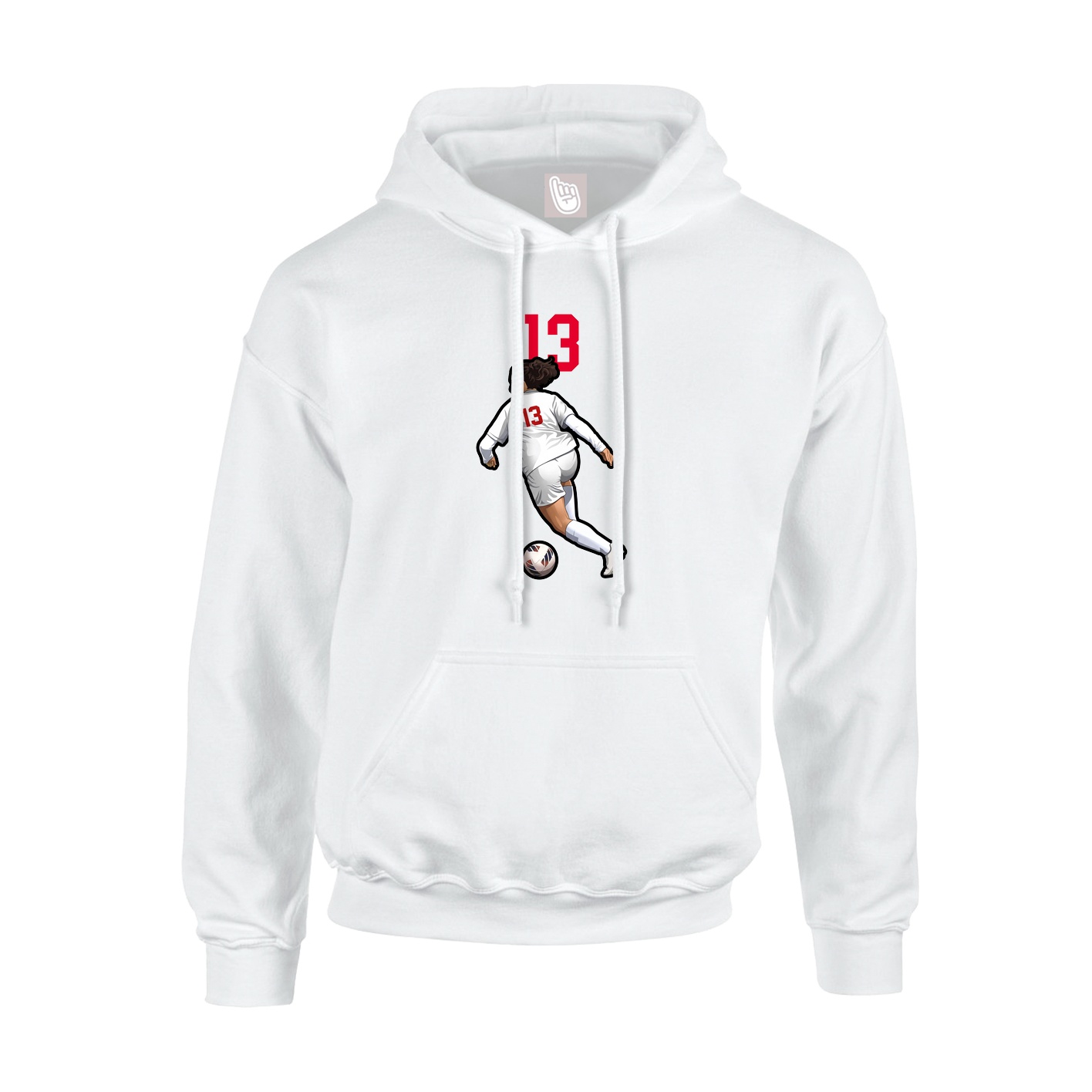 Youth Hoodie — Number Top in White